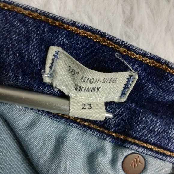 Madewell Womens Jeans 10" High Rise‎ Skinny Blue Denim Dark Wash Stretch 23 - Picture 11 of 12